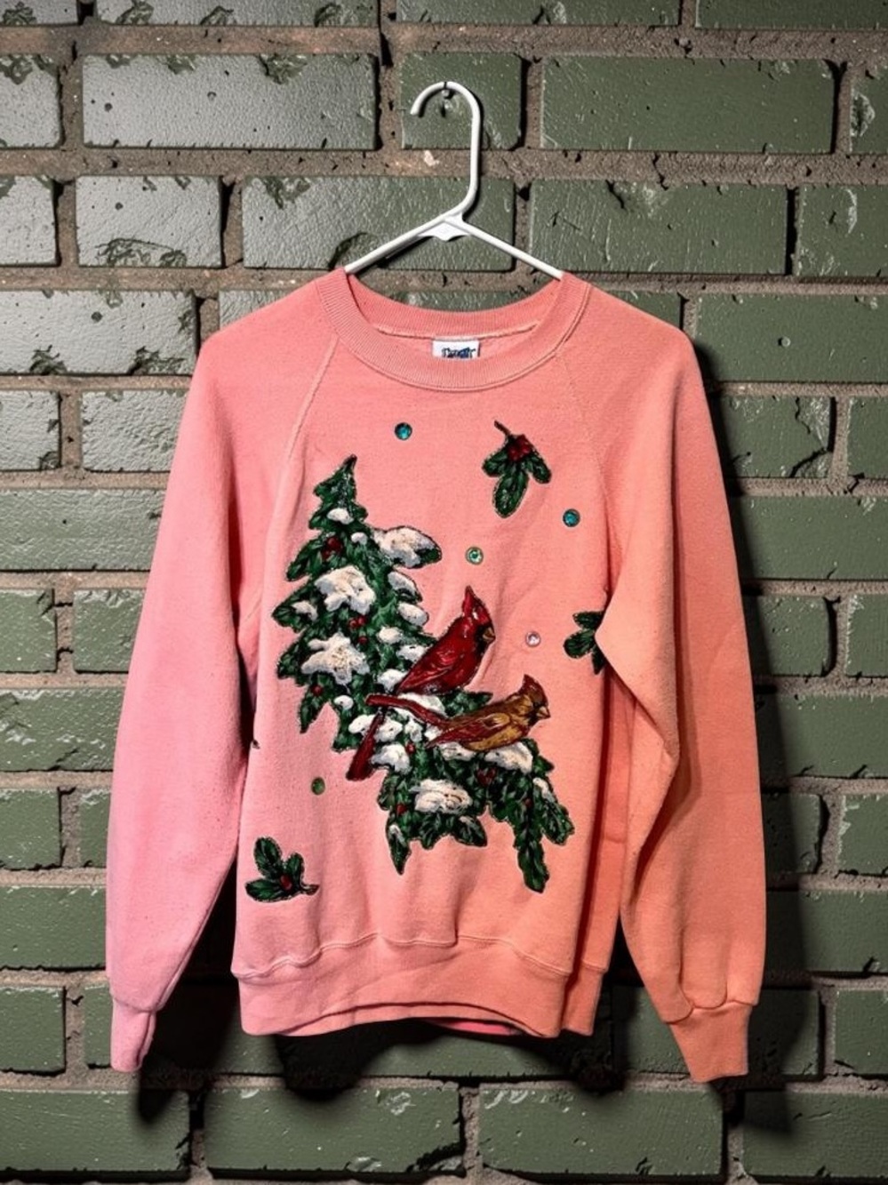 Vintage 80s/90s Cardinal Appliqué Puff Paint Crewneck